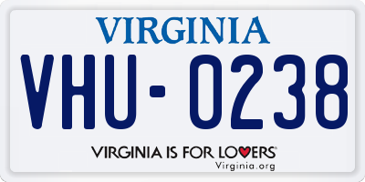 VA license plate VHU0238