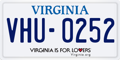 VA license plate VHU0252