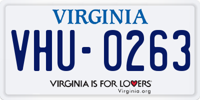 VA license plate VHU0263