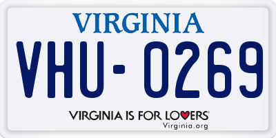 VA license plate VHU0269