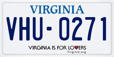 VA license plate VHU0271