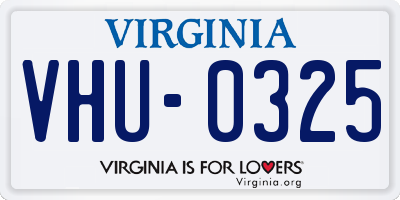 VA license plate VHU0325