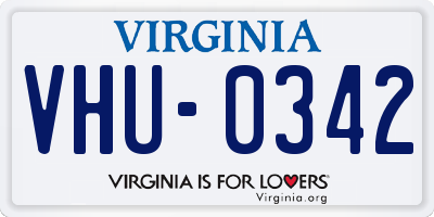 VA license plate VHU0342
