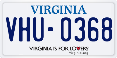 VA license plate VHU0368