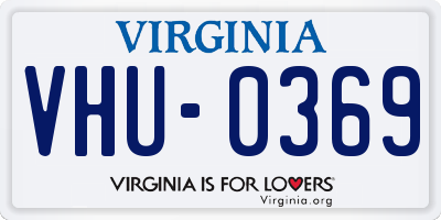 VA license plate VHU0369