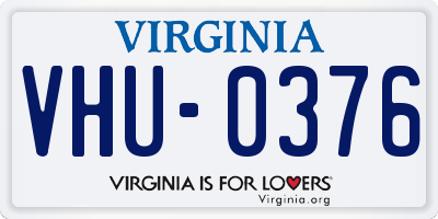 VA license plate VHU0376