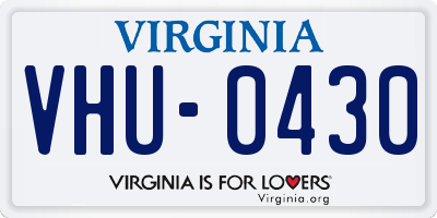 VA license plate VHU0430