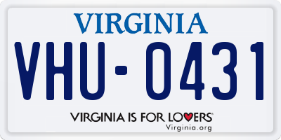 VA license plate VHU0431