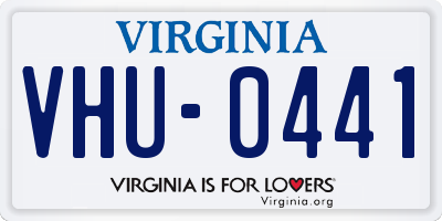 VA license plate VHU0441