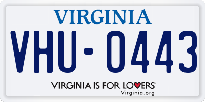 VA license plate VHU0443