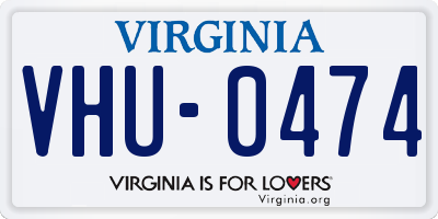 VA license plate VHU0474