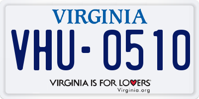 VA license plate VHU0510