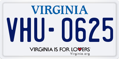 VA license plate VHU0625