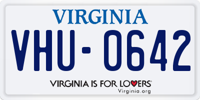 VA license plate VHU0642