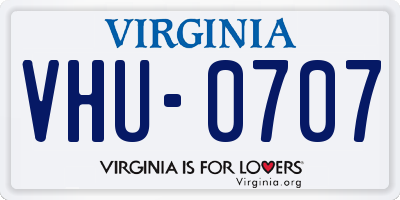 VA license plate VHU0707