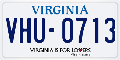 VA license plate VHU0713
