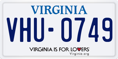 VA license plate VHU0749