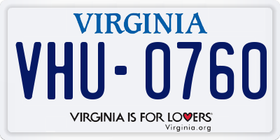 VA license plate VHU0760