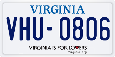 VA license plate VHU0806