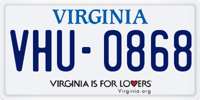 VA license plate VHU0868