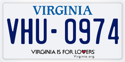 VA license plate VHU0974