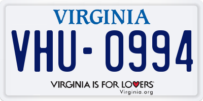VA license plate VHU0994