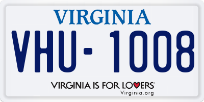 VA license plate VHU1008