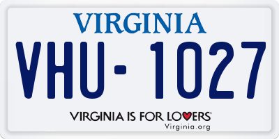 VA license plate VHU1027
