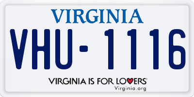 VA license plate VHU1116