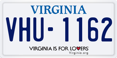 VA license plate VHU1162