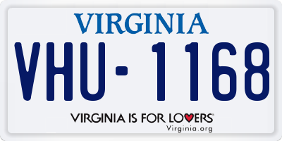 VA license plate VHU1168