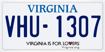 VA license plate VHU1307