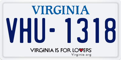 VA license plate VHU1318