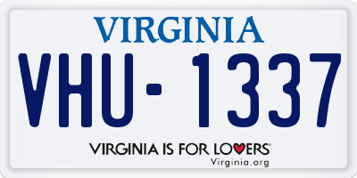 VA license plate VHU1337