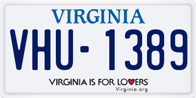 VA license plate VHU1389