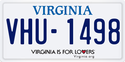 VA license plate VHU1498