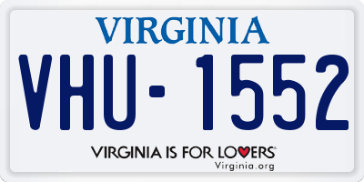 VA license plate VHU1552
