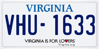 VA license plate VHU1633
