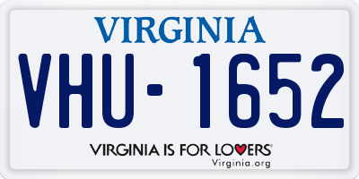 VA license plate VHU1652