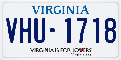 VA license plate VHU1718