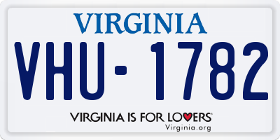 VA license plate VHU1782