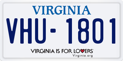 VA license plate VHU1801