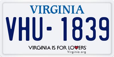 VA license plate VHU1839