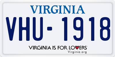 VA license plate VHU1918