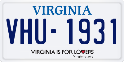VA license plate VHU1931