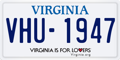 VA license plate VHU1947
