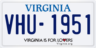 VA license plate VHU1951