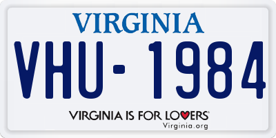 VA license plate VHU1984