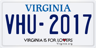 VA license plate VHU2017