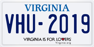 VA license plate VHU2019